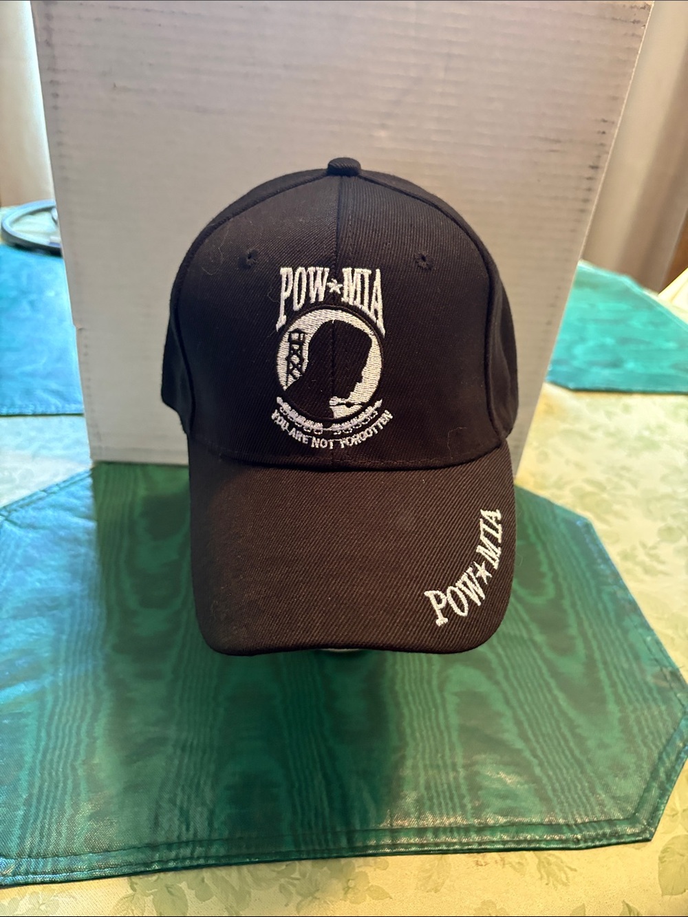 POW-MIA Black Embroidered Baseball Hat